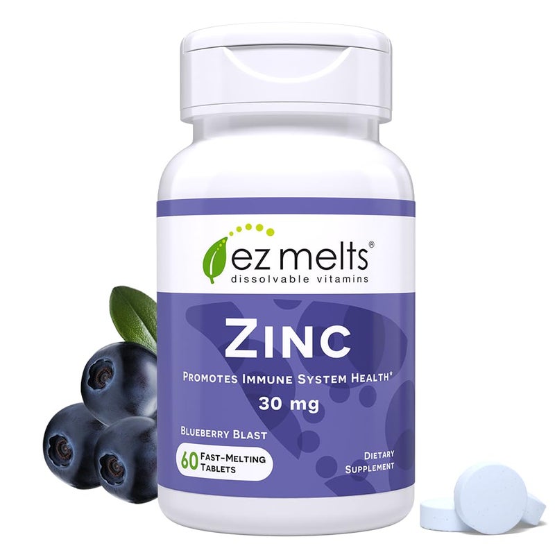 EZ Melts Dissolvable Zinc Supplement 30 mg SugarFree 2Month Supply