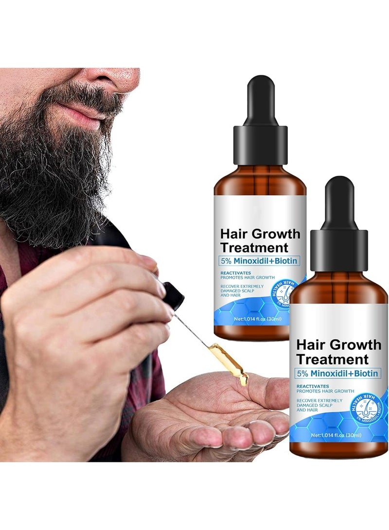 LANEMAY 2-pack 5% Minoxidil Biotin Hair Growth Serum Oil for Men and Women,Helps Prevent Hair Fall and Hair Loss,Hair Growth Treatment for Thicker Longer - Image 5