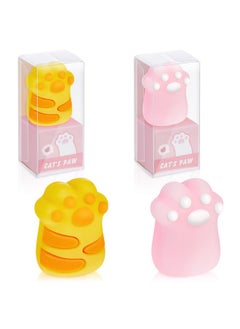 4 Pcs Cute Cat Paw Pencil Sharpener Kawaii Manual Pencils Sharpeners Cat Claw Cute Pencil Sharpener Kids Handheld Pencil Sharpener Cute School Supplies For Girls Office Home School, Pink Yellow
