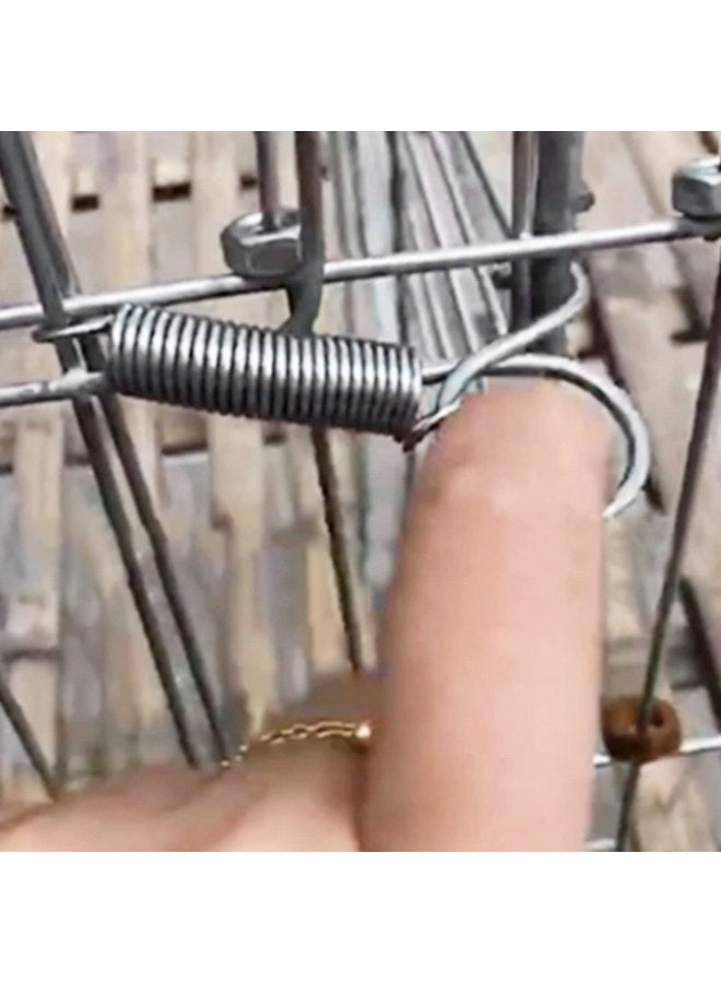 شيكيريس خطاف باب القفص الزنبركي، 20 قطعة من خطاف باب القفص الزنبركي المعدني لربط باب قفص الأرانب ومعدات المزرعة - Image 3