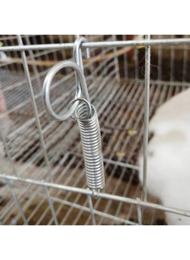 شيكيريس خطاف باب القفص الزنبركي، 20 قطعة من خطاف باب القفص الزنبركي المعدني لربط باب قفص الأرانب ومعدات المزرعة - Image 2