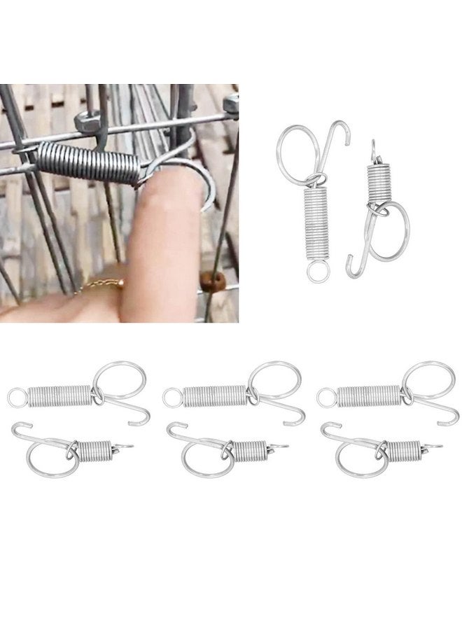 شيكيريس خطاف باب القفص الزنبركي، 20 قطعة من خطاف باب القفص الزنبركي المعدني لربط باب قفص الأرانب ومعدات المزرعة - Image 5