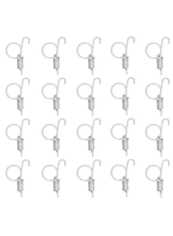 شيكيريس خطاف باب القفص الزنبركي، 20 قطعة من خطاف باب القفص الزنبركي المعدني لربط باب قفص الأرانب ومعدات المزرعة - Image 1