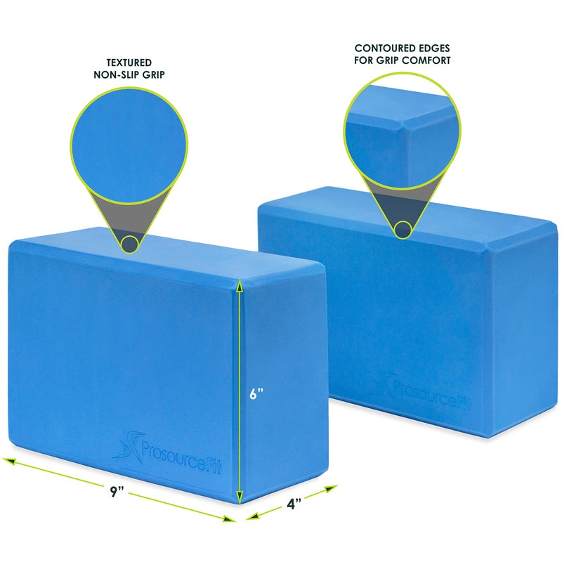 ProsourceFit Foam Yoga Blocks, High Density EVA Yoga Bricks 4”x 6” x 9” (Set of 2) - Image 2