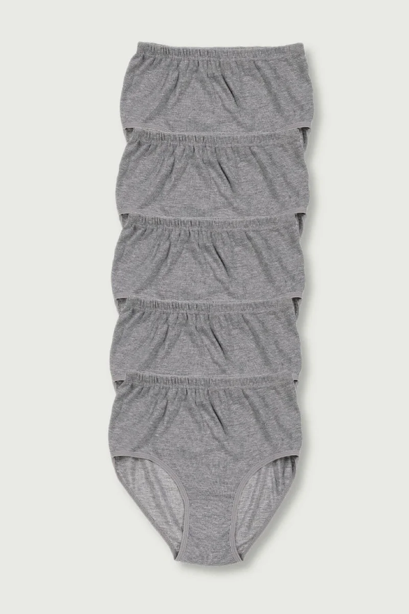 Tutku Passion 5-Pack Cotton High Waist Rib Women's Bato Panties