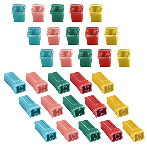 CrocSee 30 Pieces Car Fuses Assortment Kit, Tall/Standard and Low Profile Box Shaped Automotive Fuses for Ford, Chevy/GM, Chrysler/Dodge, and Toyota Pickup Trucks, Cars and SUVs - Image 2