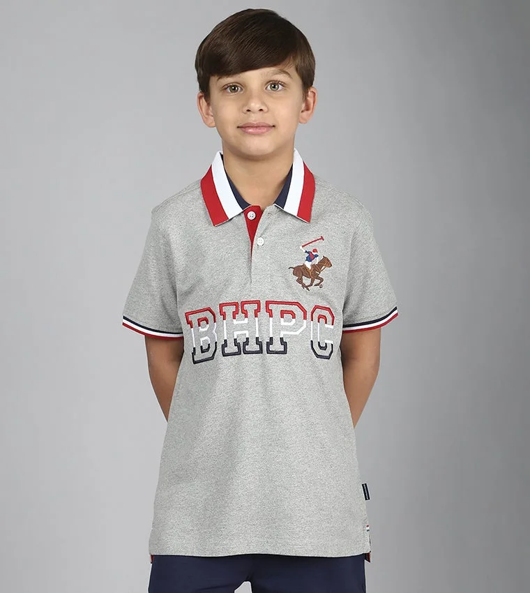Beverly Hills Polo Club Embroidered Polo T-shirt with Short Sleeves