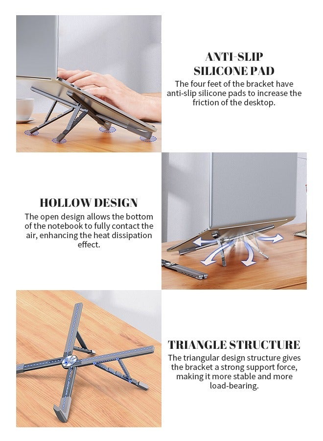 Adjustable Laptop Holder, Portable Computer Holder with Two Height Settings, Ergonomic Design, Suitable for Daily Office and Study Use - Image 3