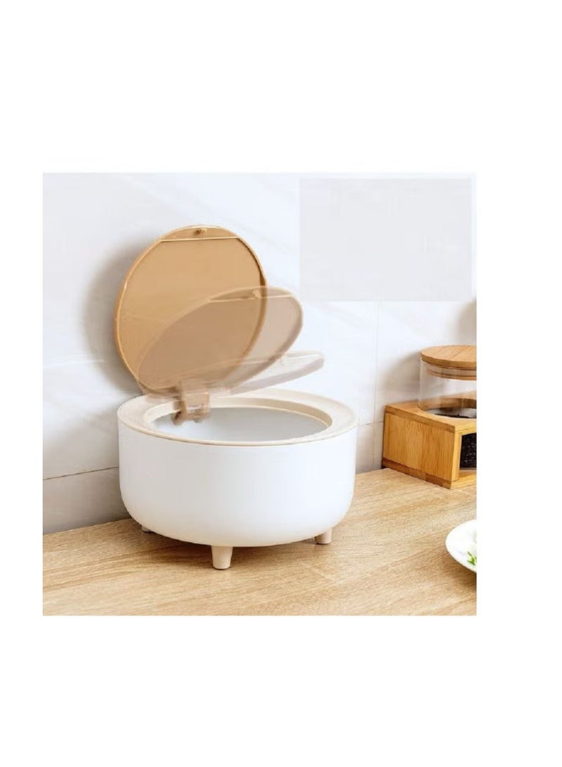 Small Trash Can With Touch Lid In Beautiful Decorative Design Suitable For Desktop And Table  - Image 4