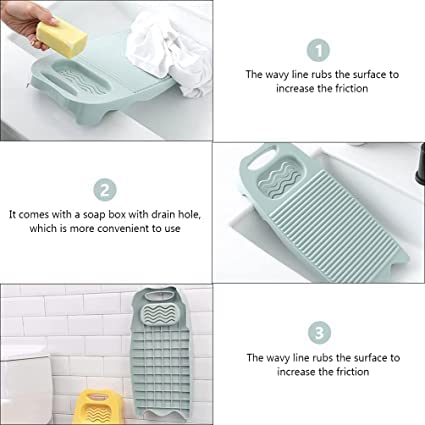 ORIGINAL MART Plastic Washboard Laundry Board Household Hand Washing Board Hand Washing Clothes Tool Manual Clothing Laundry Cleaning Tool multicolour - Image 3