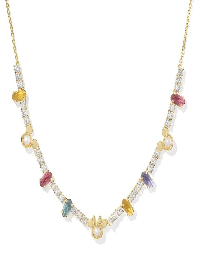 Kendra Scott x Disney 14k Gold-Plated Mickey Mouse and Minnie Mouse Tennis Necklace in Multi Mix, Fashion Jewelry for Women - Image 1