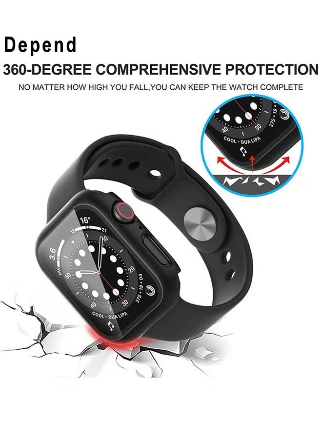 Depend Full Protective Waterproof Case For Apple Watch 45 MM Series 9 8 7 Hard PC Bumper With Screen Protector Face Cover And Accessories For iWatch 45 MM Black  - Image 4