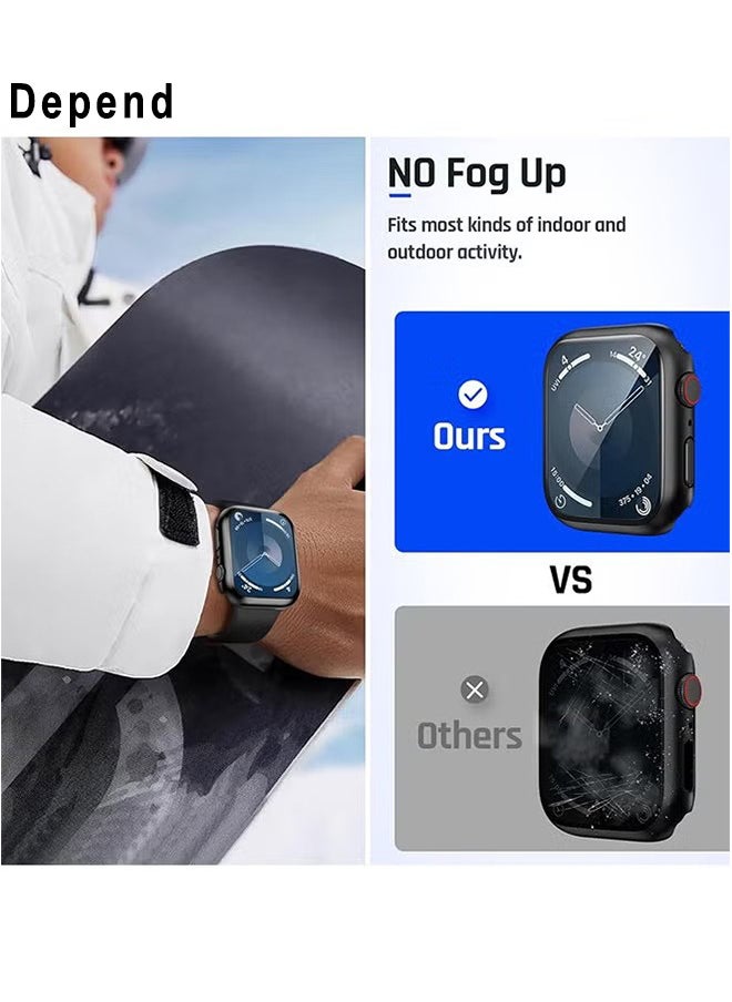 Depend Full Protective Waterproof Case For Apple Watch 45 MM Series 9 8 7 Hard PC Bumper With Screen Protector Face Cover And Accessories For iWatch 45 MM Black  - Image 5