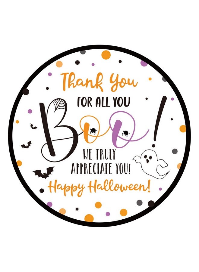 g2plus Halloween Stickers, 60Pcs Halloween Thank You Stickers, 2'' Round Happy Halloween Stickers, Halloween Thank You For All You Stickers, Boo Gift Stickers For Halloween Candy Bags, Envelope Seals  - Image 1