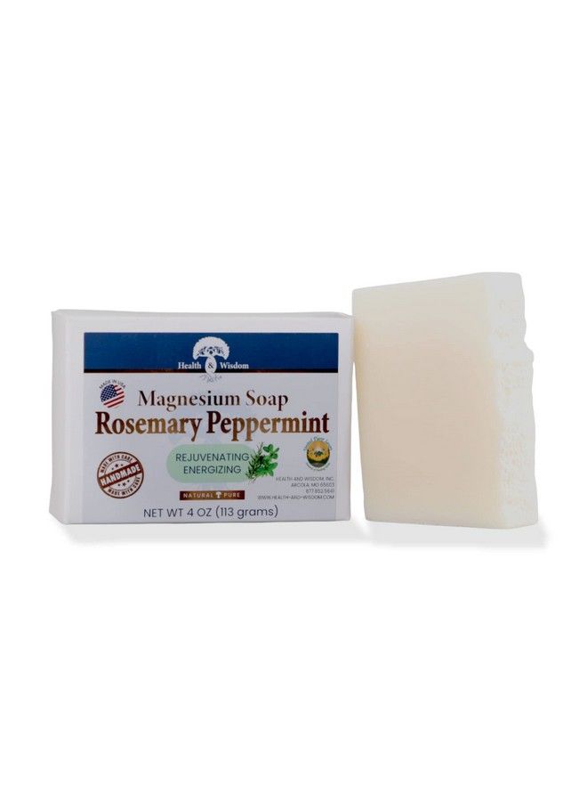 Health and Wisdom Magnesium Soap Bar (Rosemary/Peppermint 4Oz) : Made With Essential Oils : Purifying And Promote Positivity : Pure Magnesium Oil And Aloe To Moisturize And Soothe Skin - Image 3