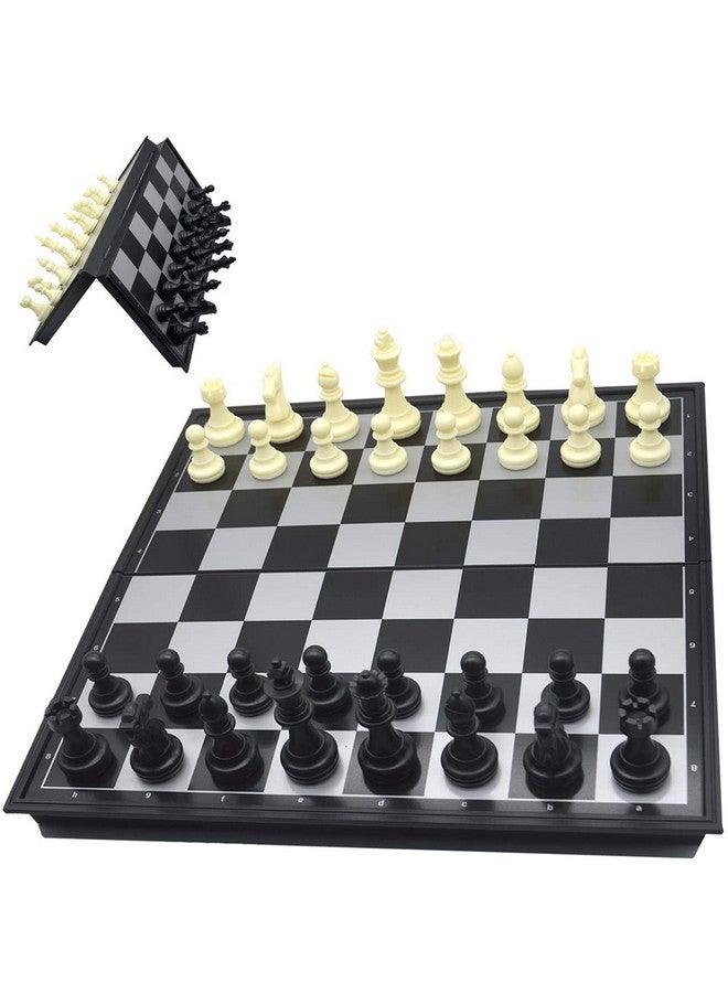 سيجا مجموعة لوحة شطرنج مغناطيسية من SYGA، مجموعة شطرنج للسفر، مجموعة شطرنج مغناطيسية، مجموعة مسودات شطرنج 2 في 1، مجموعة لوحة شطرنج قابلة للطي والحمل، لعبة استراتيجية تقليدية للأطفال/الأطفال/البالغين - 24.5 سم × 24.5 سم - Image 1