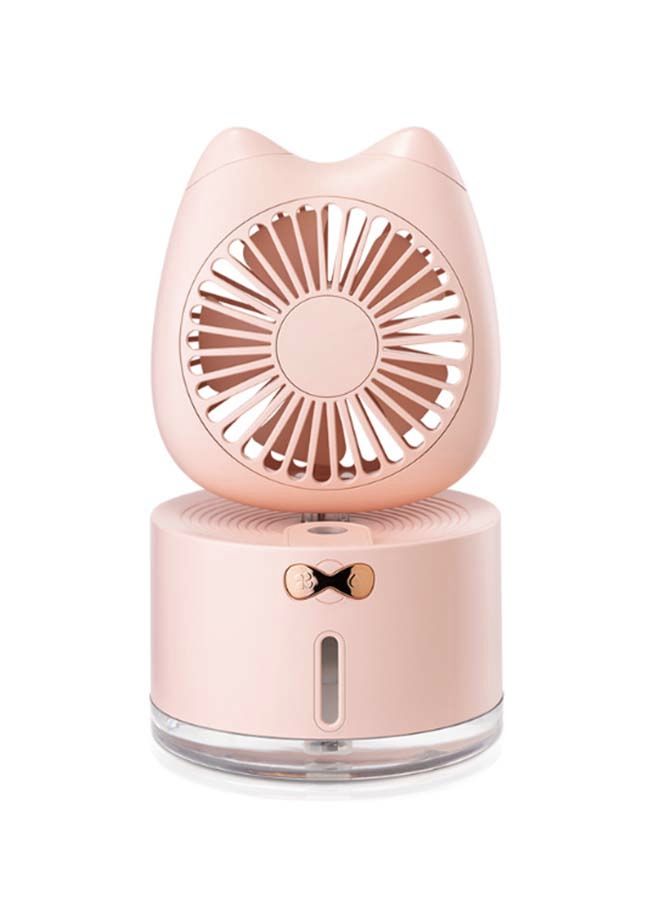 NIBEMINENT Portable Rechargeable Mini USB Ultrasonic Air Essential Oil Humidifier With Fan Pink 