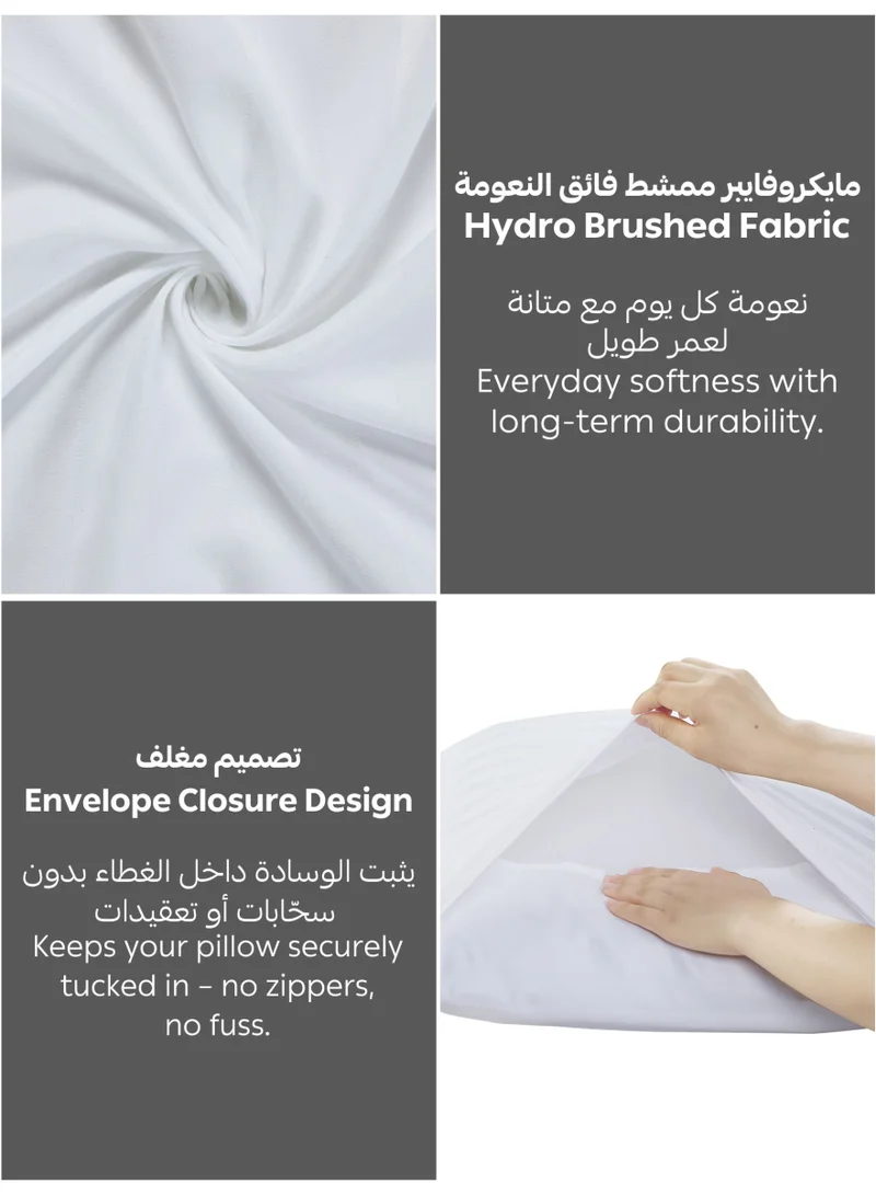 Donetella 3-Piece Striped Bedding Set – King Fitted Sheet 180x200+35 cm with All-Around Elastic &amp; 2 Matching Pillowcases