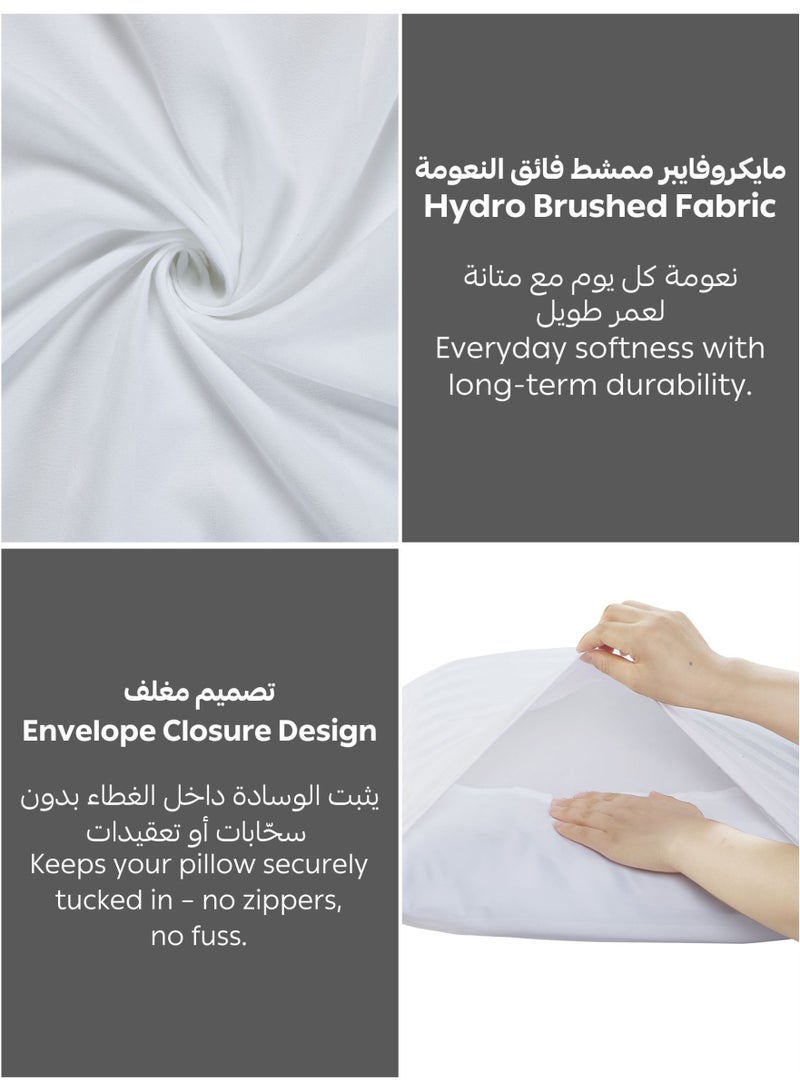 Donetella 3-Piece Striped Bedding Set – King Fitted Sheet 180x200+35 cm with All-Around Elastic & 2 Matching Pillowcases - Image 5