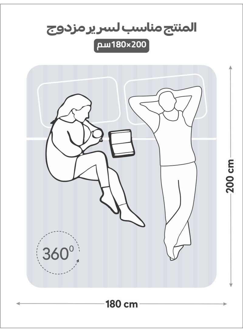 Donetella 3-Piece Striped Bedding Set – King Fitted Sheet 180x200+35 cm with All-Around Elastic & 2 Matching Pillowcases - Image 2