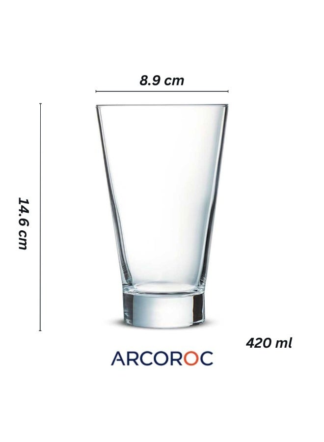 Arcoroc Shetland Long Drink Glass Set – 420ml (Pack of 12) | Premium Quality | Dishwasher Safe | Durable Transparent Glass - Image 3