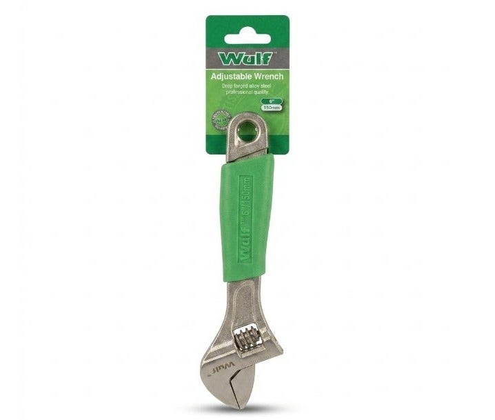 Wulf 6-Inch Adjustable Wrench 150mm Drop Forged Alloy Steel Spanner with Ergonomic Non Slip Grip Laser Etched Metric Scale for Automotive Plumbing Industrial and Household DIY Repair Hand Tool - Image 1