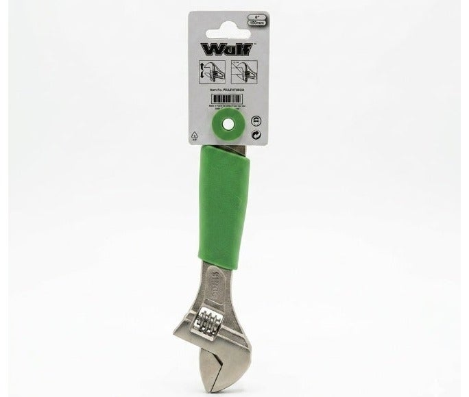 Wulf 6-Inch Adjustable Wrench 150mm Drop Forged Alloy Steel Spanner with Ergonomic Non Slip Grip Laser Etched Metric Scale for Automotive Plumbing Industrial and Household DIY Repair Hand Tool - Image 2