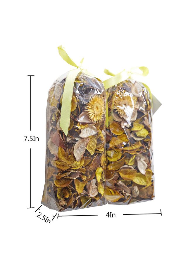 حشو وعاء البوت بوري، أكياس بوت بوري برائحة الليمون، زهور مجففة صفراء للزينة، عطر منزلي، بتلات زهور لتزيين المزهريات، 3.5 أونصة - Image 2