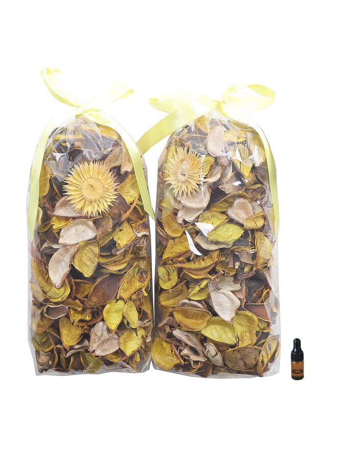 حشو وعاء البوت بوري، أكياس بوت بوري برائحة الليمون، زهور مجففة صفراء للزينة، عطر منزلي، بتلات زهور لتزيين المزهريات، 3.5 أونصة - Image 1