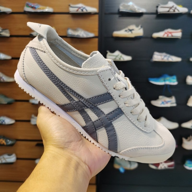 أونيتسوكا تايجر جلد طبيعي من الطبقة الأولى أحذية Onitsuka Tiger T-Toe سلسلة Mexic66 كلاسيكية رجعية للأزواج - Image 1