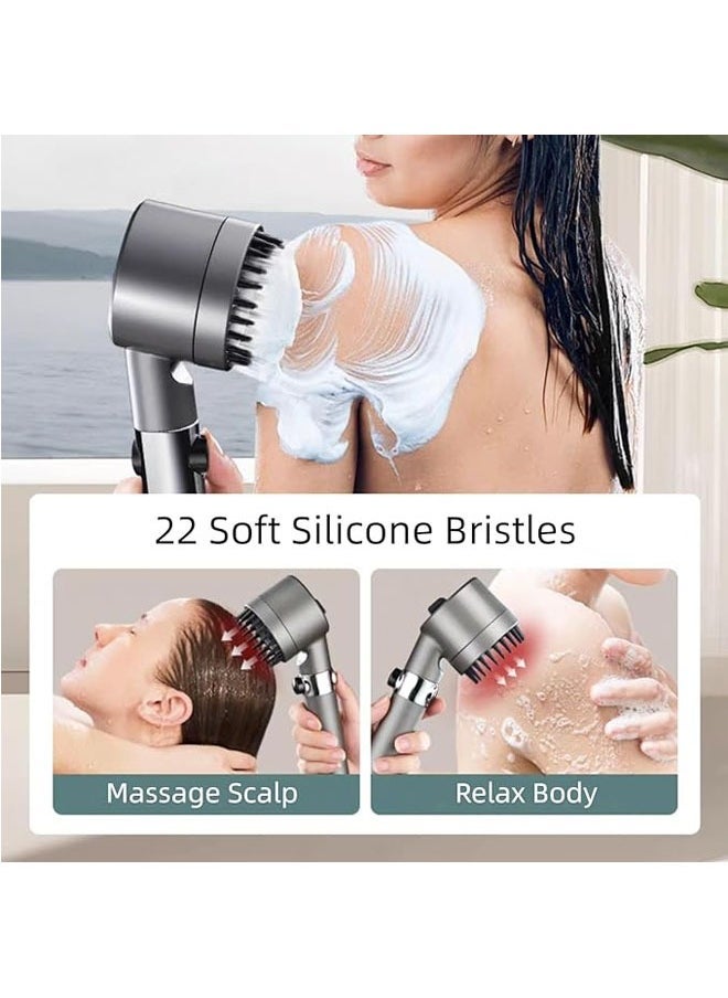 Loquat High Pressure Shower Head, Hard Water Softener Filtered Hand Held Showerhead Set, Massage Showerhead Combo 3 Spray Settings, 1.5M/59inches Anti-explosion Hose and Bracket (Classic Grey) - Image 4