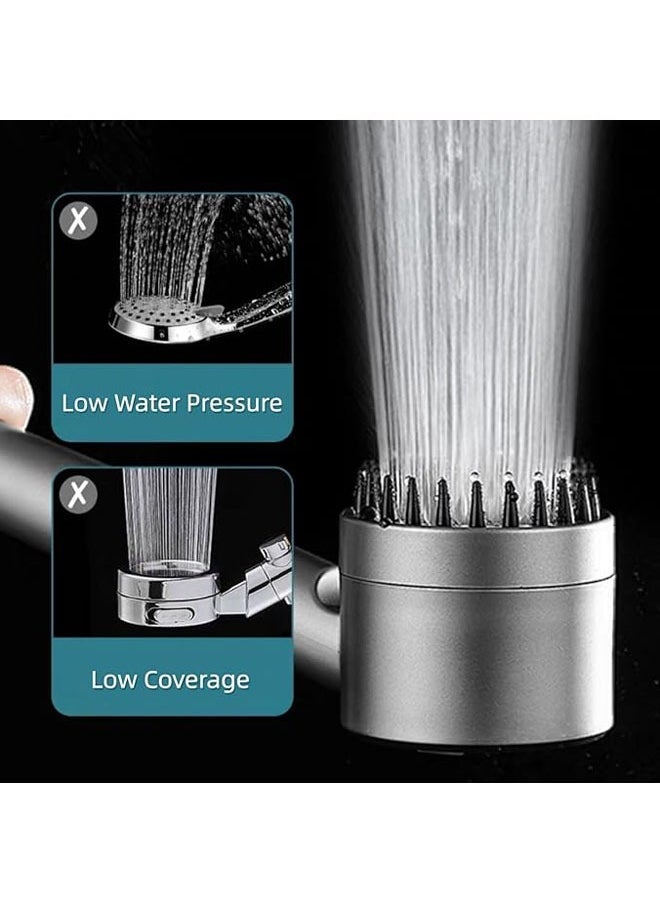 Loquat High Pressure Shower Head, Hard Water Softener Filtered Hand Held Showerhead Set, Massage Showerhead Combo 3 Spray Settings, 1.5M/59inches Anti-explosion Hose and Bracket (Classic Grey) - Image 5