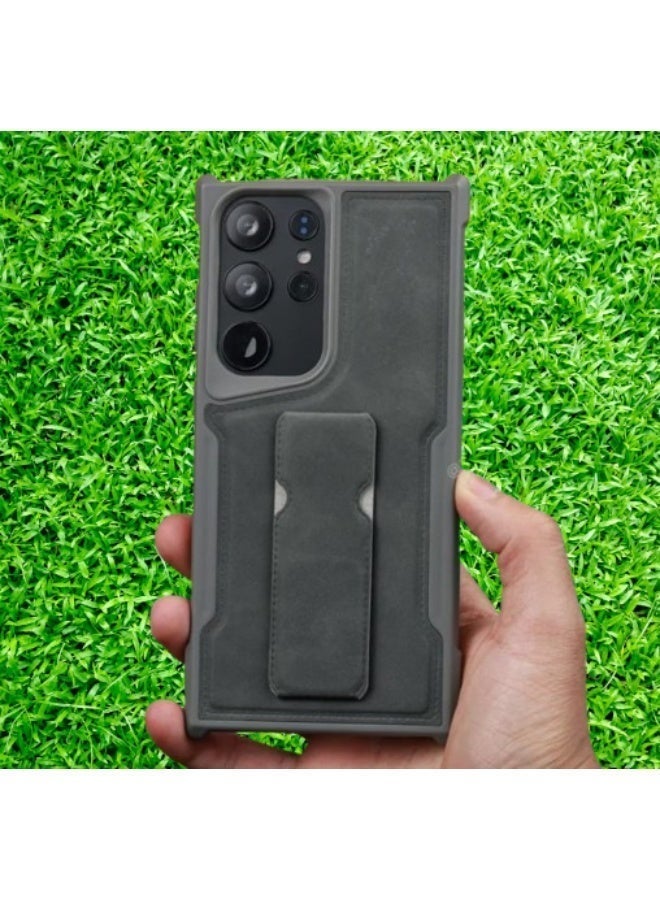 Creative Samsung S25 Ultra Phone Case With a slim and durable stand, gray color - Image 5