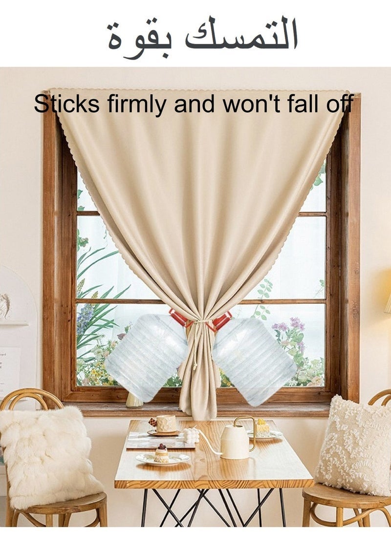Hirospace 100% Blackout Curtain, Double Layer with Voile, Self-adhesive and Portable, Easy to install, Sun Protection, Heat Insulation, Privacy Protection, Short Length, Suitable for Various Room Types, Bedroom Curtains, Bedroom Decoration, Modern Curtains,Width: 1.0m * Height: 1.2m 【1 piece】 - Image 4