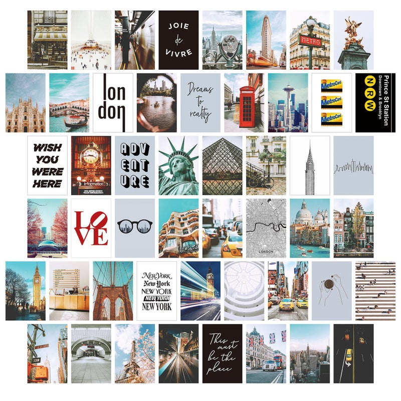 New 50 Posters Postcard Poster Decorative Painting Color Aesthetic Postcard Card - Image 1