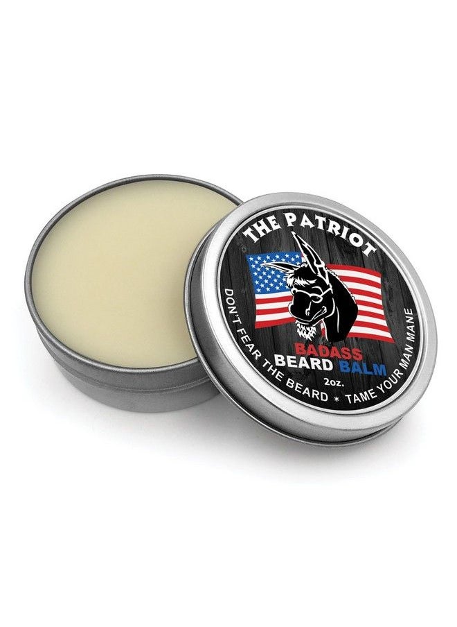 Badass Beard Care - Beard Balm The Patriot Scent 2 Ounce All Natural Ingredients Keeps Beard And Mustache Full Soft And Healthy Reduce Itchy And Flaky Skin Promote Healthy Growth - Image 1