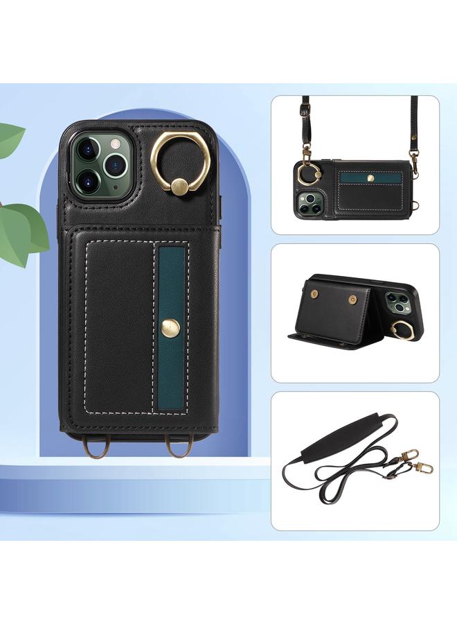Zaboon Case For iPhone 11 Pro Crossbodys Card Bag Ring Holder Leather Phone Case - Image 2