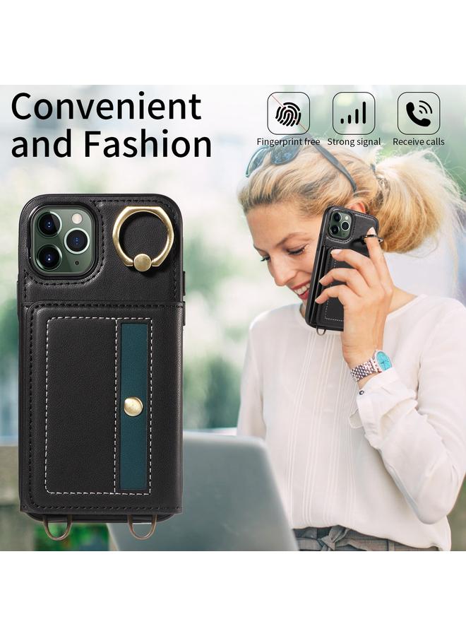 Zaboon Case For iPhone 11 Pro Crossbodys Card Bag Ring Holder Leather Phone Case - Image 3
