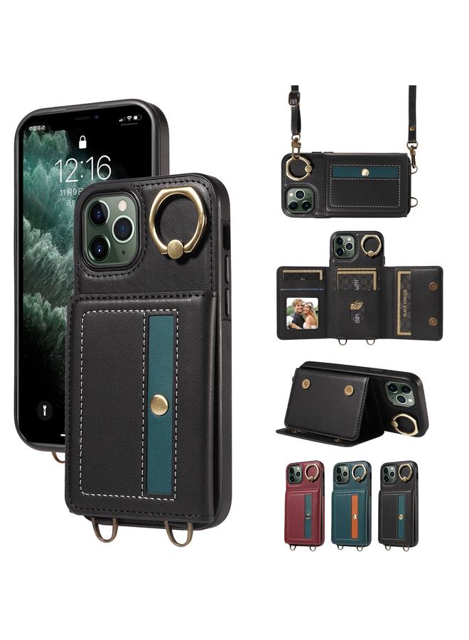 Zaboon Case For iPhone 11 Pro Crossbodys Card Bag Ring Holder Leather Phone Case - Image 1