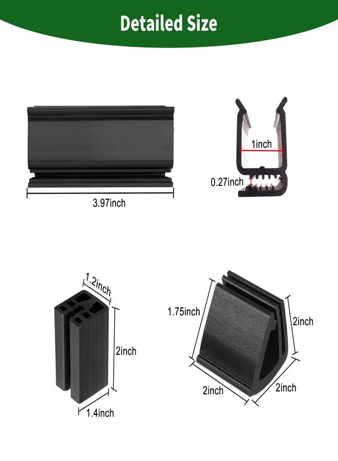 Cartalia Golf Cart Windshield Retaining Clips Kit for 1982-Up Club Car DS / 1985-2006 Yamaha G2 G8 G9 G14 G16 G19 G22, 7+2+2 Windscreen Mounting Sash Window Short Clips Universal Fit 1"x1" Struts Rail - Image 5