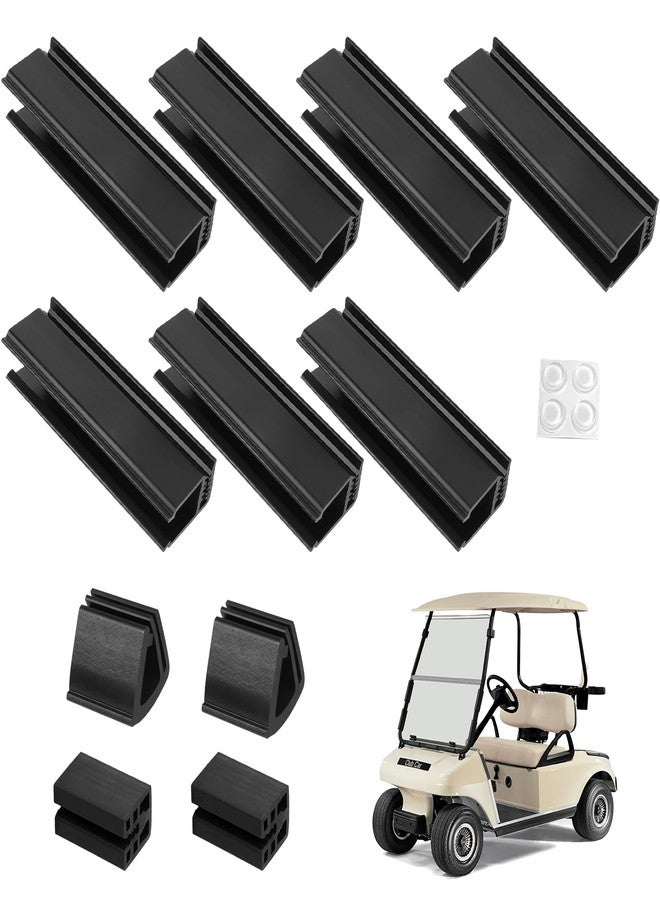 Cartalia Golf Cart Windshield Retaining Clips Kit for 1982-Up Club Car DS / 1985-2006 Yamaha G2 G8 G9 G14 G16 G19 G22, 7+2+2 Windscreen Mounting Sash Window Short Clips Universal Fit 1"x1" Struts Rail - Image 1