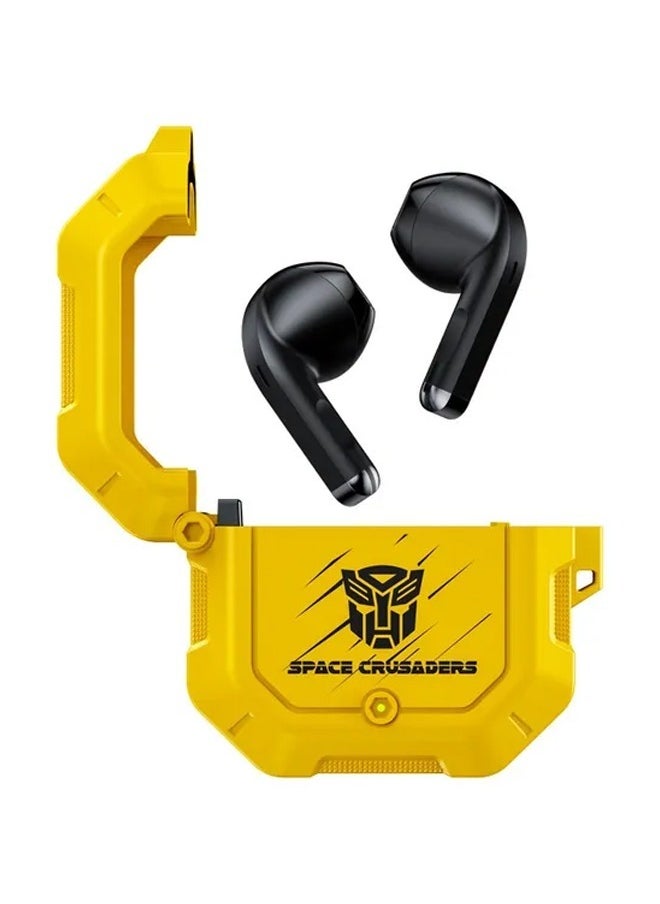 TRANSFORMERS Transformers TF-T12 Wireless Bluetooth Earbuds Gaming Headphones Long Battery Life Headset with Music Noise Cancellation Calls Yellow  - Image 1
