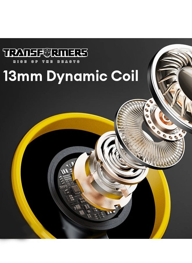TRANSFORMERS Transformers TF-T12 Wireless Bluetooth Earbuds Gaming Headphones Long Battery Life Headset with Music Noise Cancellation Calls Yellow  - Image 3