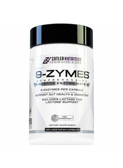 9-Zymes Digestive Enzyme Supplement: Contains Bromelain, Protease, Lipase, Lactase & More to Help Reduce Bloating, Improve Absorption and Reduce Gas, 120 Servings/Capsules