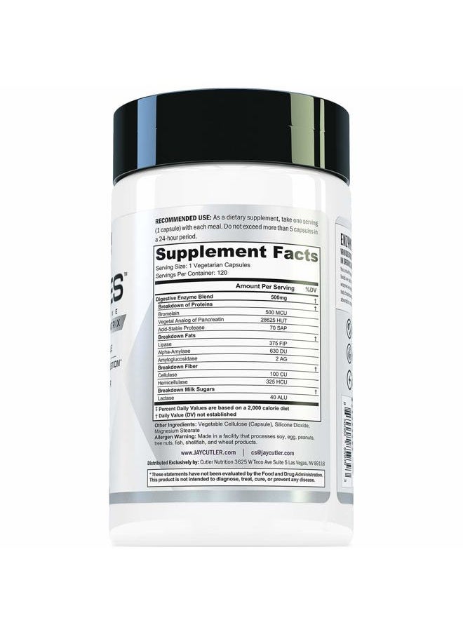 Cutler Nutrition - 9-Zymes Digestive Enzyme Supplement: Contains Bromelain, Protease, Lipase, Lactase & More to Help Reduce Bloating, Improve Absorption and Reduce Gas, 120 Servings/Capsules - Image 1