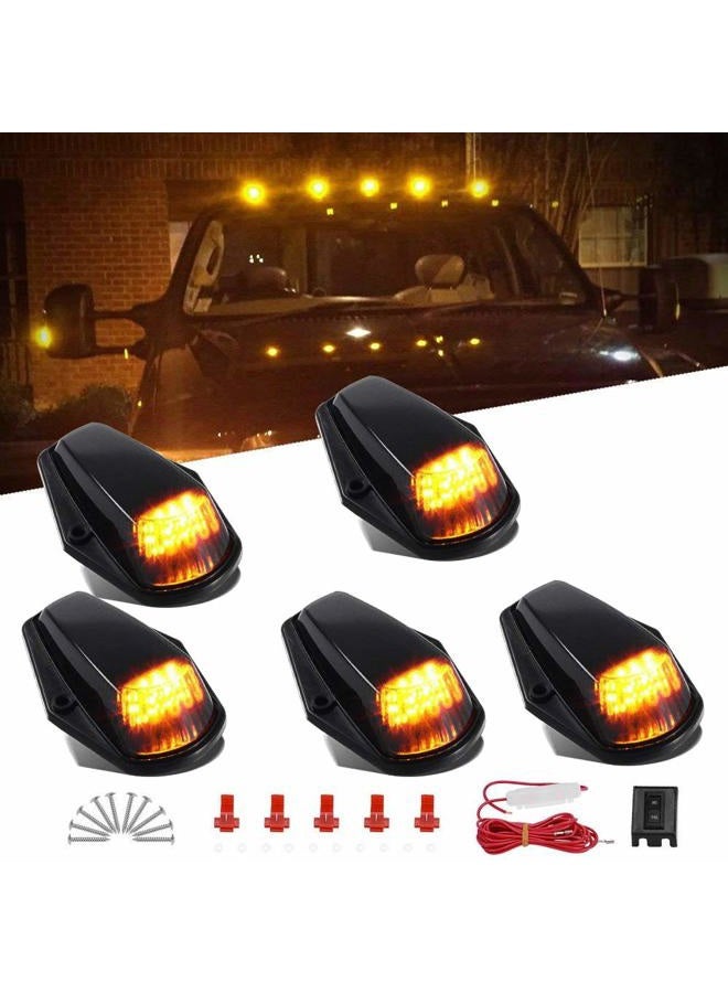 HHCSOP Amber Cab Marker Light for Ford F150 F250 F350 1973-1997 F-Series Super Duty Pickup Trucks, 12 LED Roof Running Lights Top Clearance Lamp w/Wiring Harness （Pack of 5） - Image 1