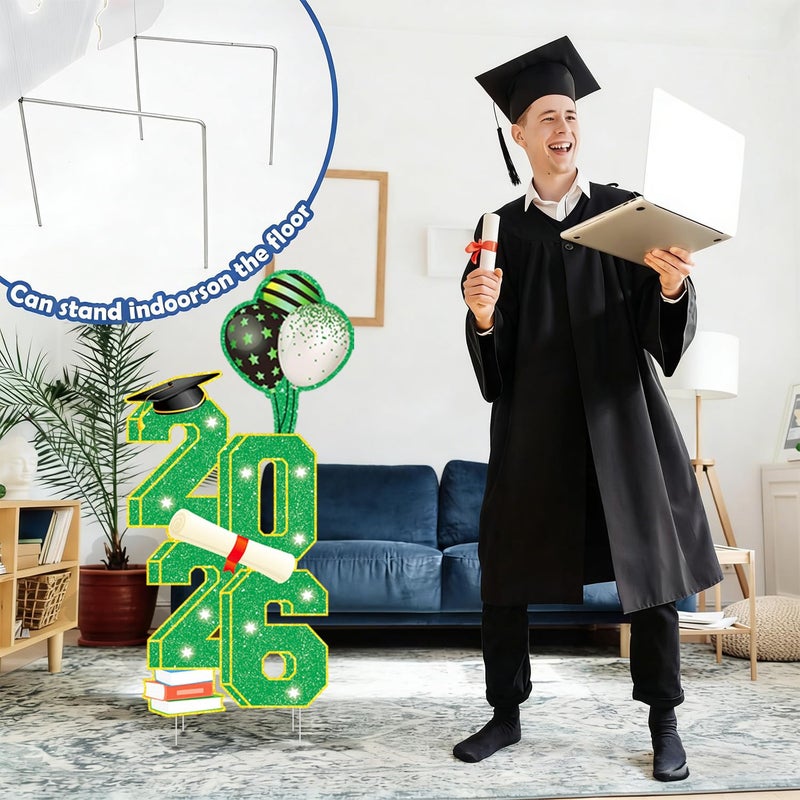 sewrung 3.5FT Large Class 2026 Graduation Yard Sign Yard Decorations Congrats Graduation Lawn Signs 2026 Grad Yard Signs with Stakes for Outdoor Indoor Congrats Graduation Party Decoration Supplies - Image 5