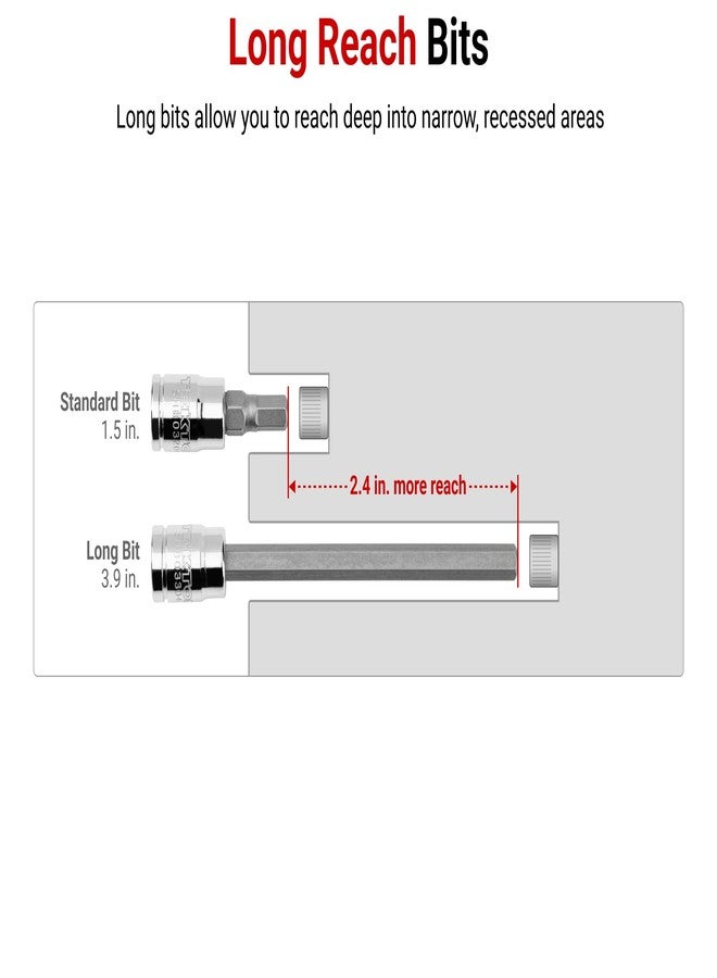 TEKTON 1/4 Inch Drive x 5 mm Long Hex Bit Socket | SHB03304 - Image 3