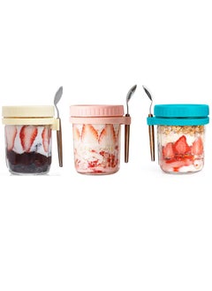 Y&D 3 Piece Glass With Lid And Spoon Sealed Portable Ice Cream Cup  - Image 1