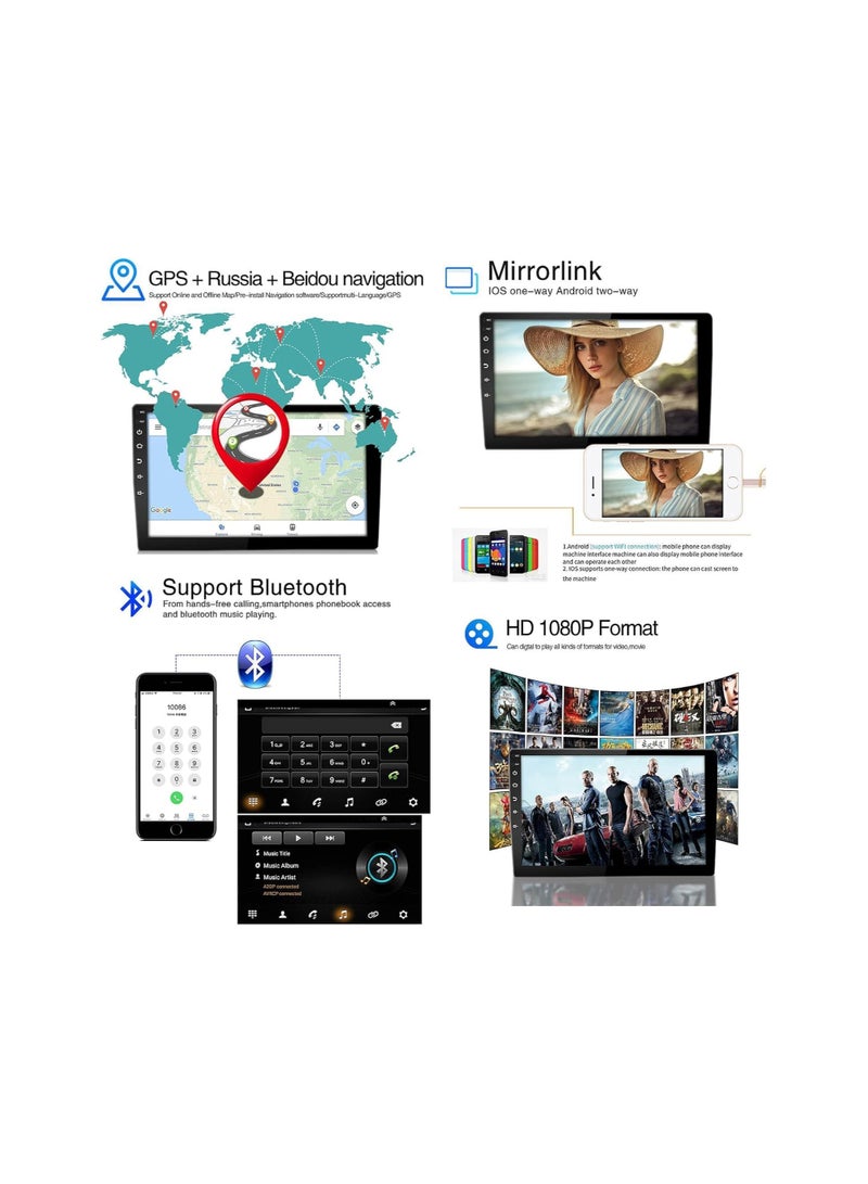 SHEZA STAR ستيريو سيارة أندرويد لتويوتا ياريس 2011 2012 2013 2014 6 جيجابايت رام 128 جيجابايت روم 9 بوصة يدعم بطاقة SIM، Apple Carplay، MirrorLink WiFi BT، شاشة تعمل باللمس IPS مع كاميرا احتياطية متضمنة - Image 4